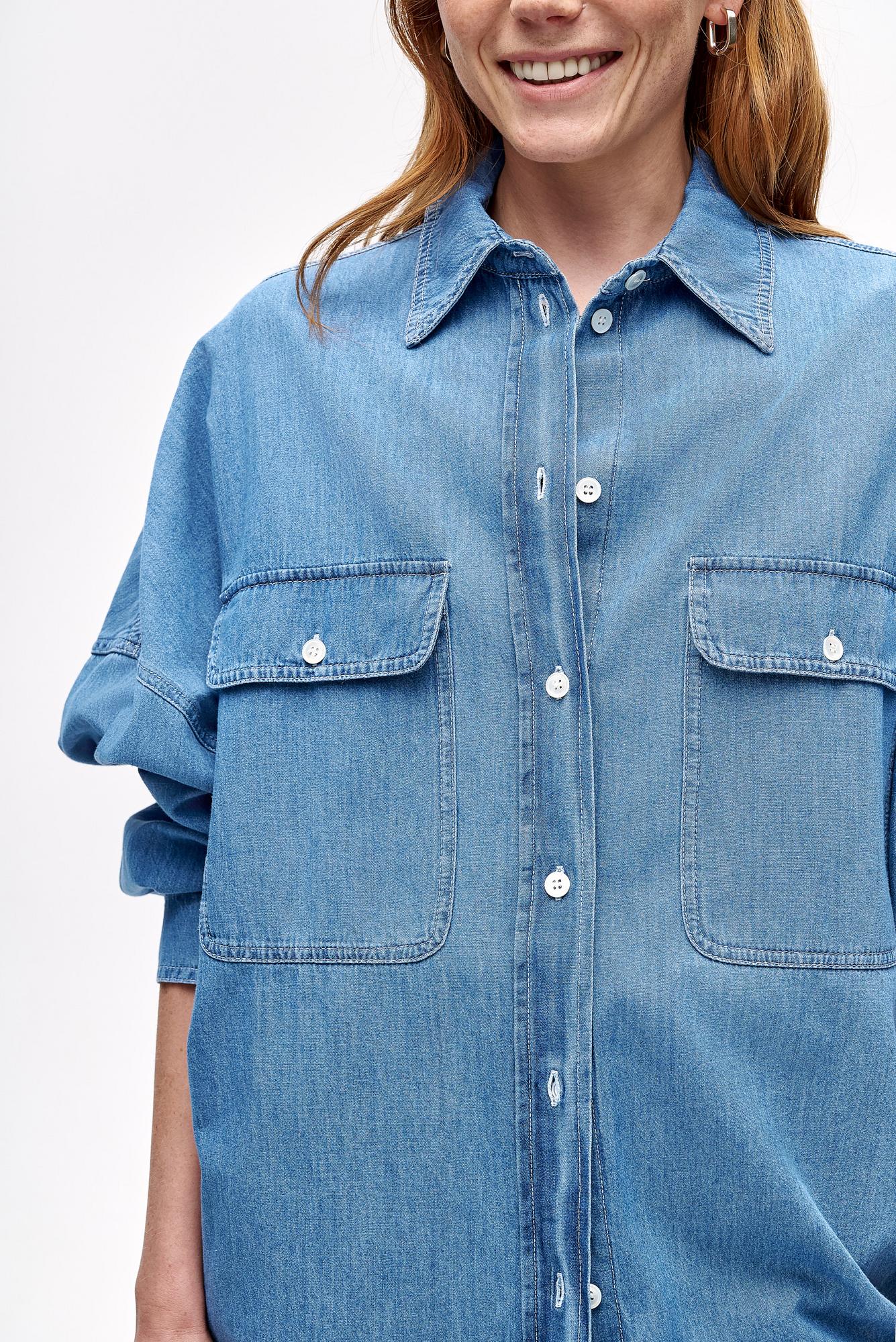 TELA Рубашка свободного кроя CIALDA из облегченного летнего денима