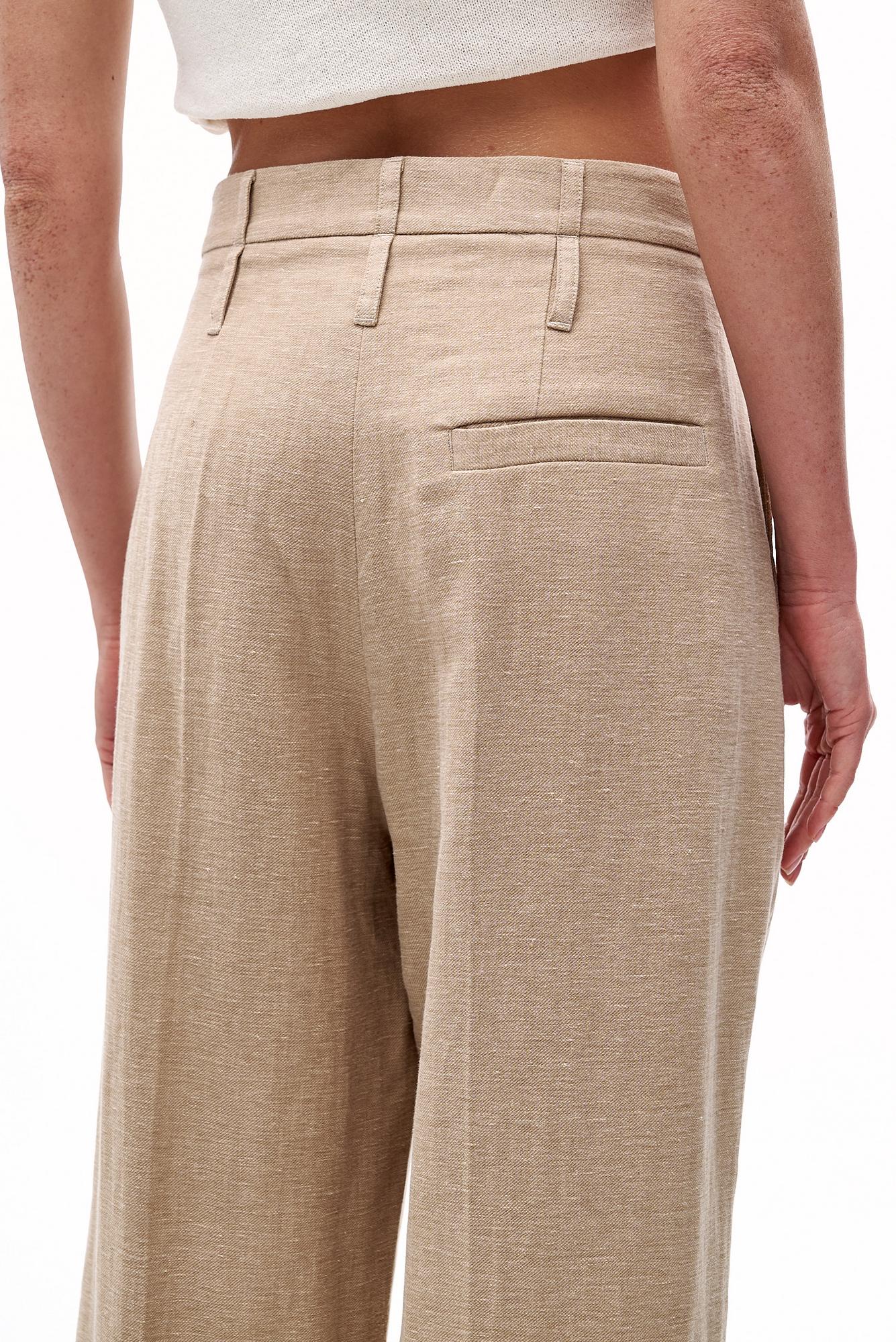 TELA Брюки ZILLO прямого кроя из фактурного льна и хлопка оттенка беж