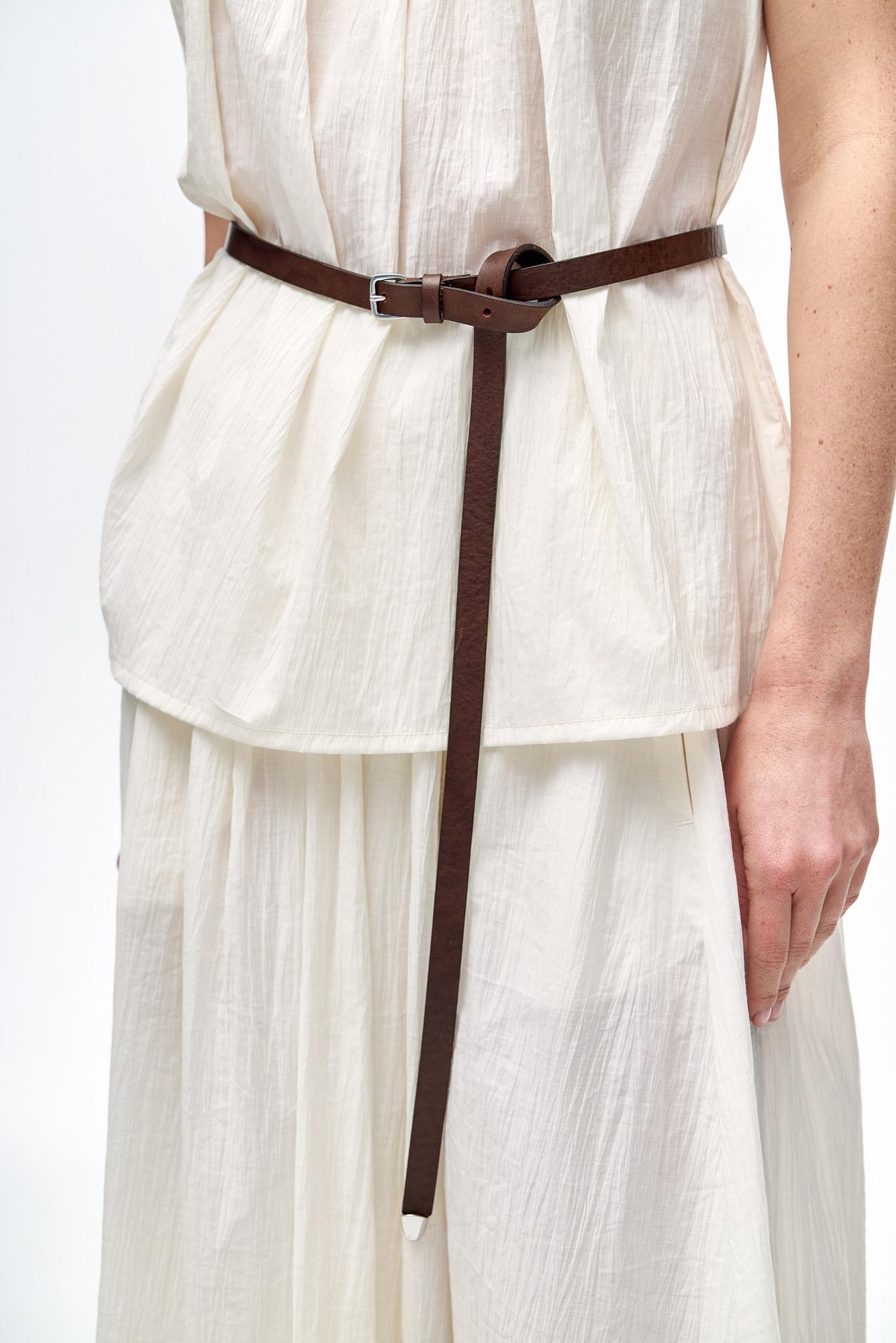 TELA Ремень RACHEL из натуральной кожи оттенка горького шоколада