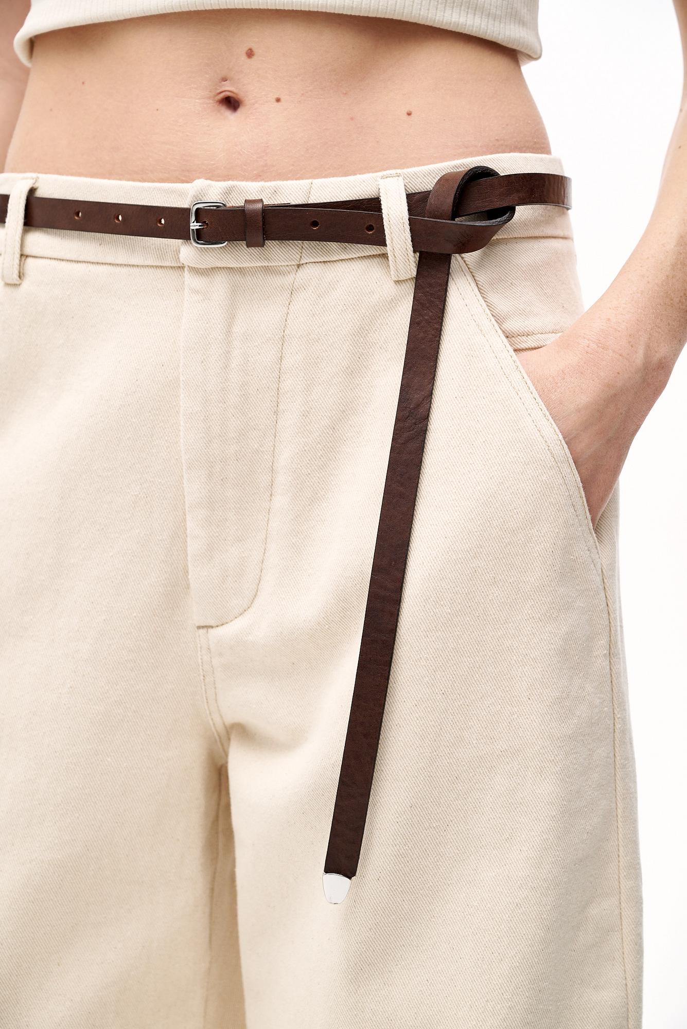 TELA Ремень RACHEL из натуральной кожи оттенка горького шоколада