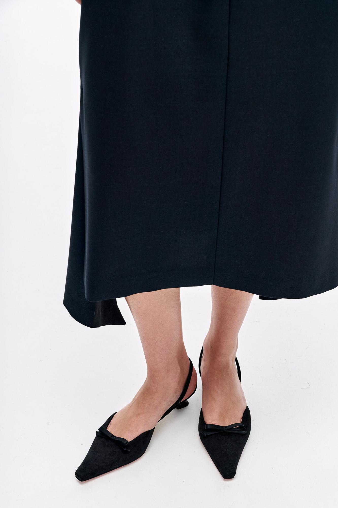 3JUIN Туфли-слингбэки PRETTY из бархатистой замши черного цвета с элегантным плоским бантом