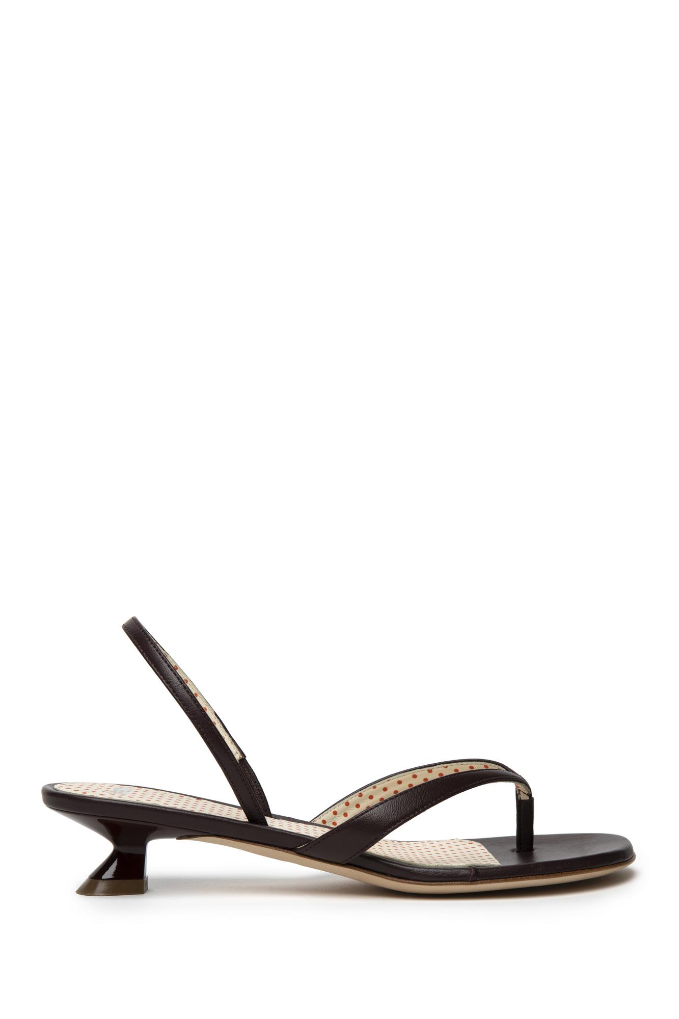 3JUIN Босоножки GINNY с перемычкой между пальцев из кожи наппа оттенка бордо