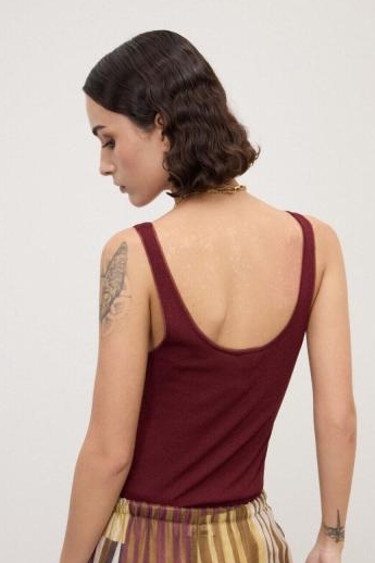 OTTOD'AME Майка из мягкого трикотажа оттенка бордо