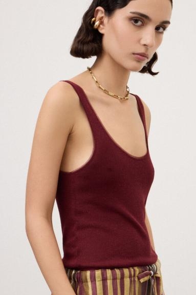 OTTOD'AME Майка из мягкого трикотажа оттенка бордо