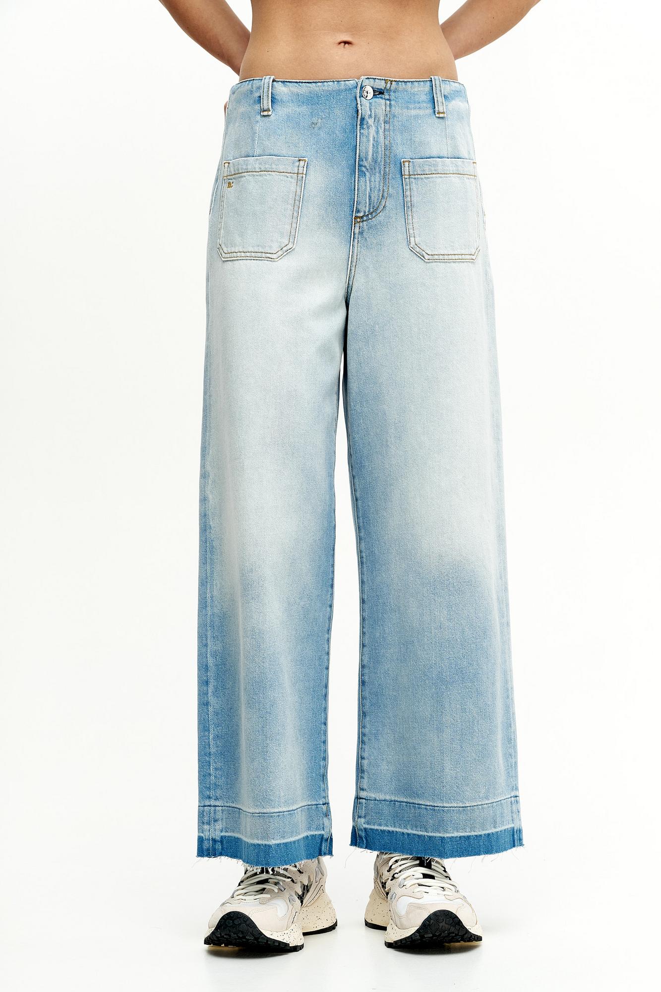 nine:inthe:morning Джинсы Naia прямого кроя со скрытым поясом из нежно-голубого денима