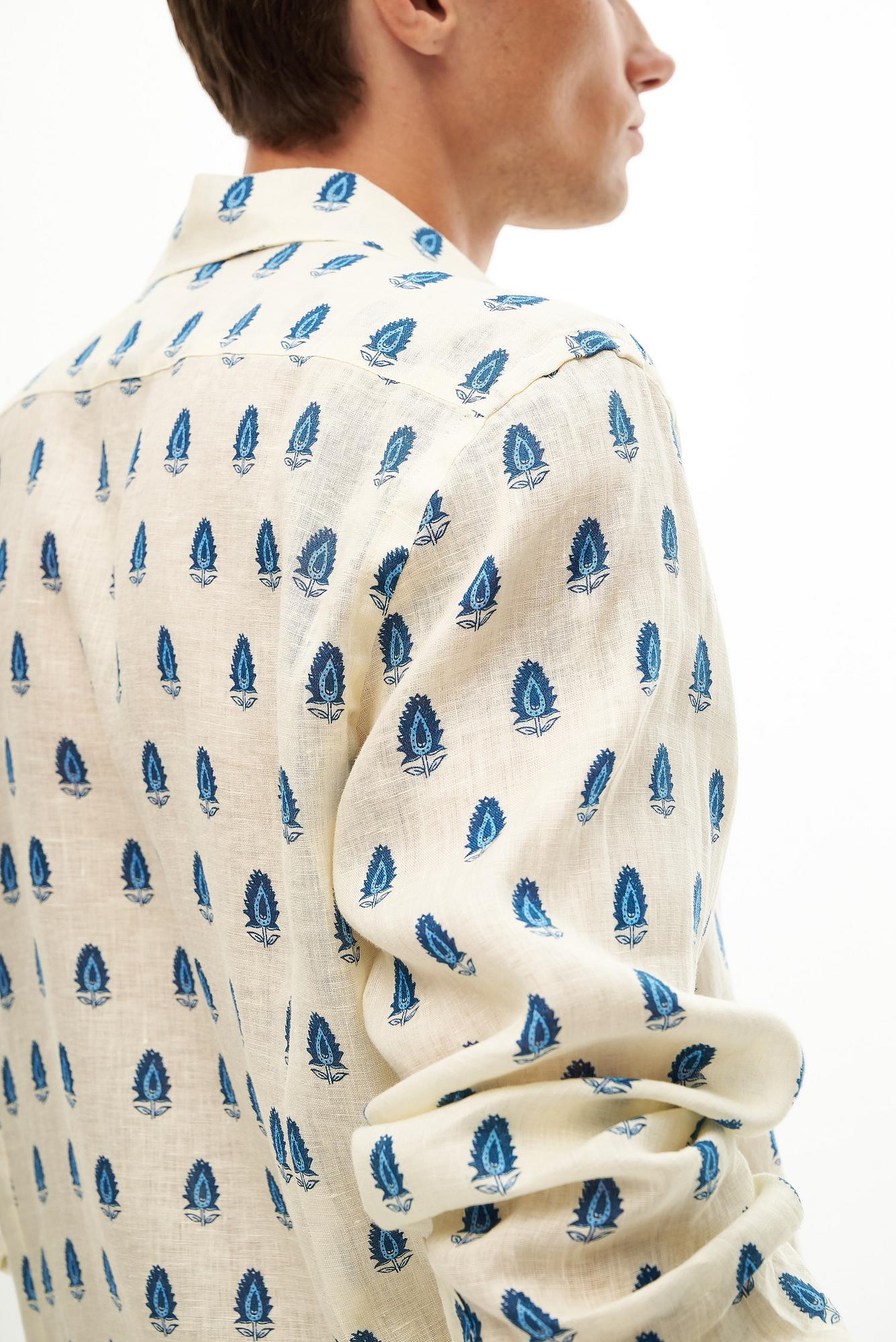 MC2 Saint Barth Рубашка из органического льна с флористическим рисунком