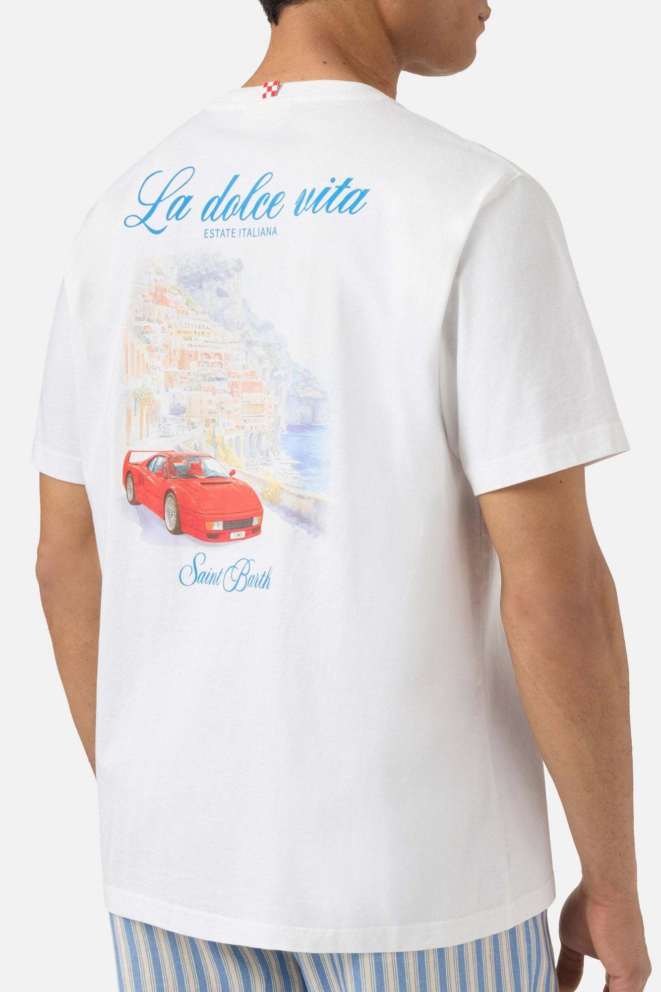 MC2 Saint Barth Футболка из органического хлопка с принтом «La Dolce Vita»