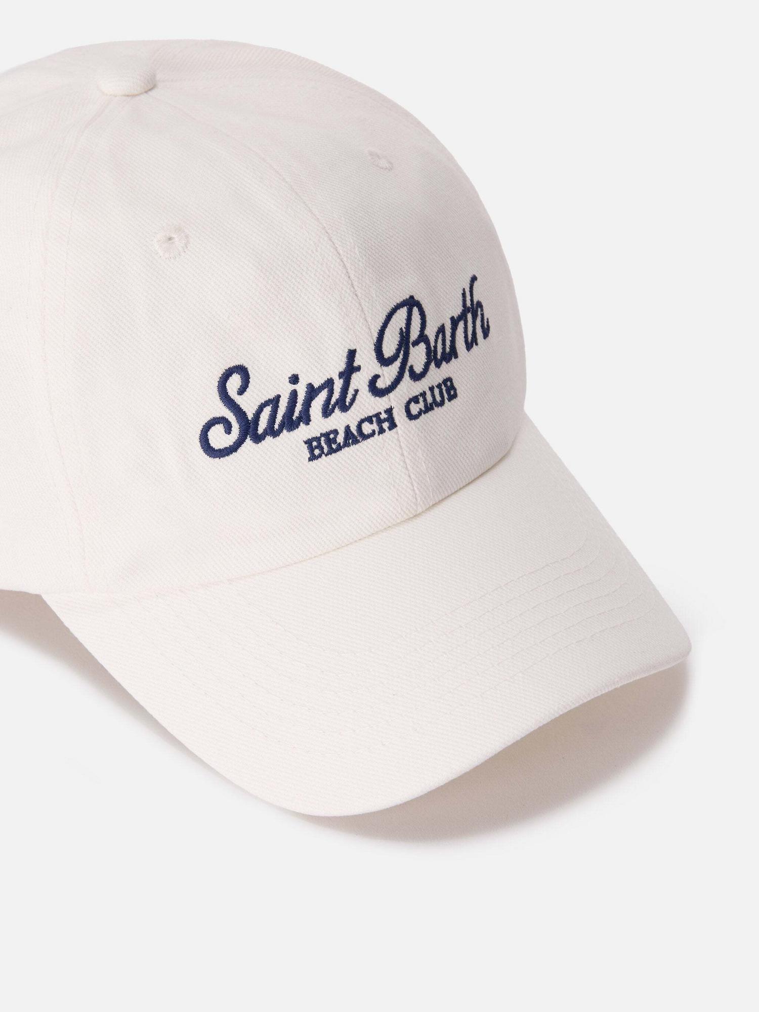 MC2 Saint Barth Бейсболка из хлопка белая с фирменной вышивкой