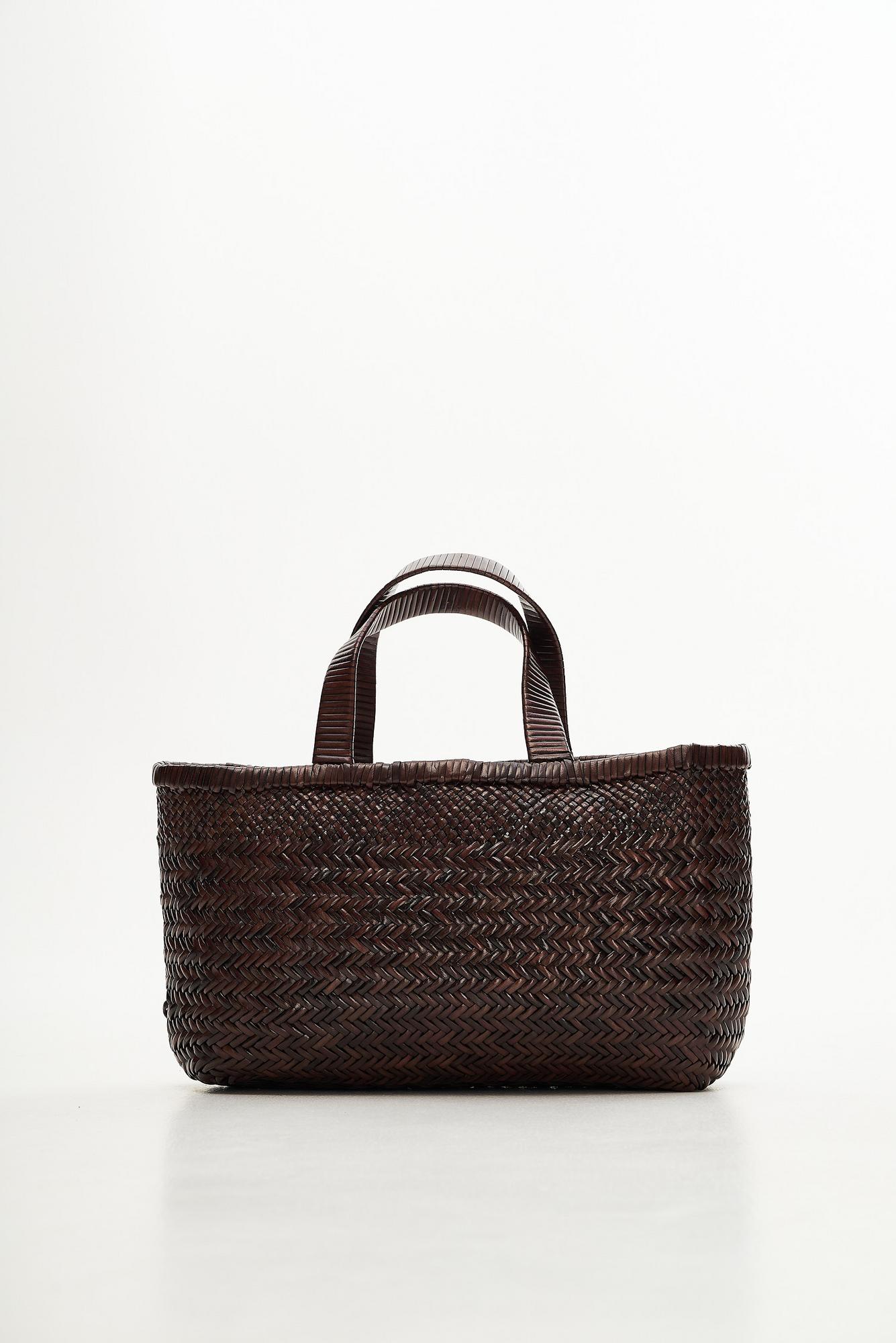 MANEBI Сумка-тоут Sunset bag medium размера плетеная из натуральной кожи