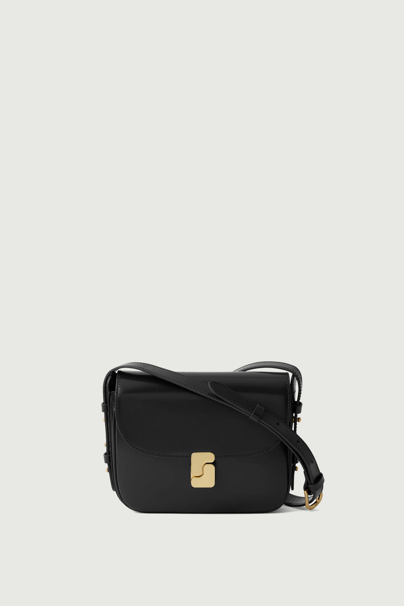 SOEUR Сумка Bellissima mini из плотной полуглянцевой кожи с фирменной золотой фурнитурой