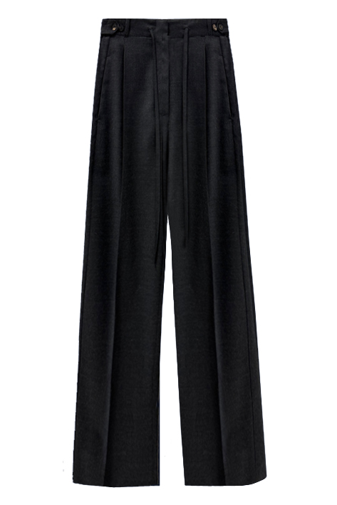 TELA Брюки FOX прямого кроя с графичными защипами из фланелевой шерсти