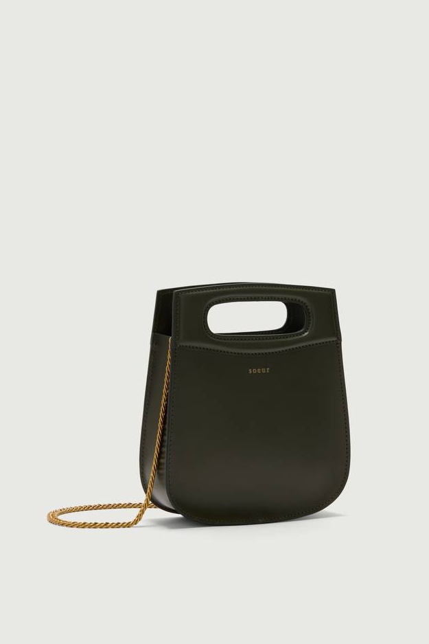 SOEUR Сумка CHERI mini из гладкой кожи с прорезной овальной ручкой