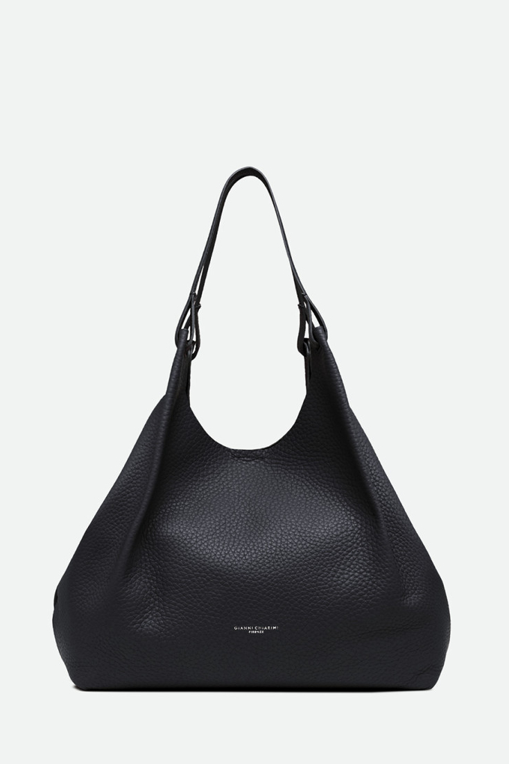 GIANNI CHIARINI Сумка DUA big из премиальной зернистой кожи темно-синего цвета