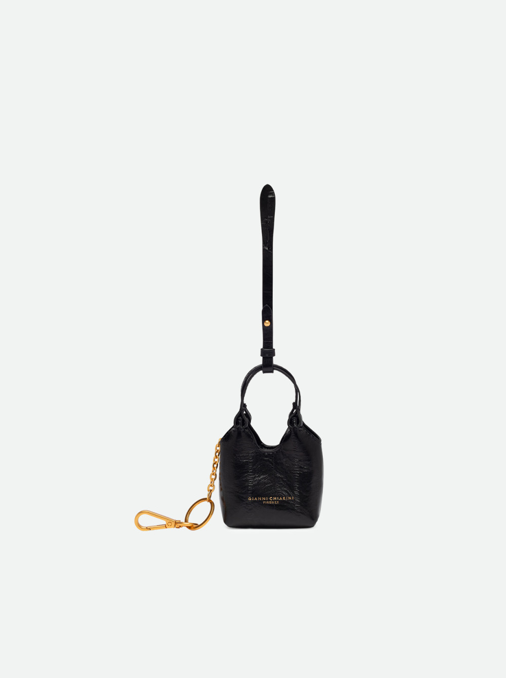 GIANNI CHIARINI Подвеска-брелок «сумка DUA» из кожи черного цвета