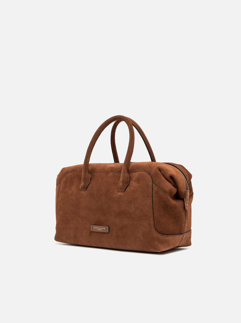 GIANNI CHIARINI Сумка GEMMA big прямоугольной формы из премиальной замши оттенка коньяка