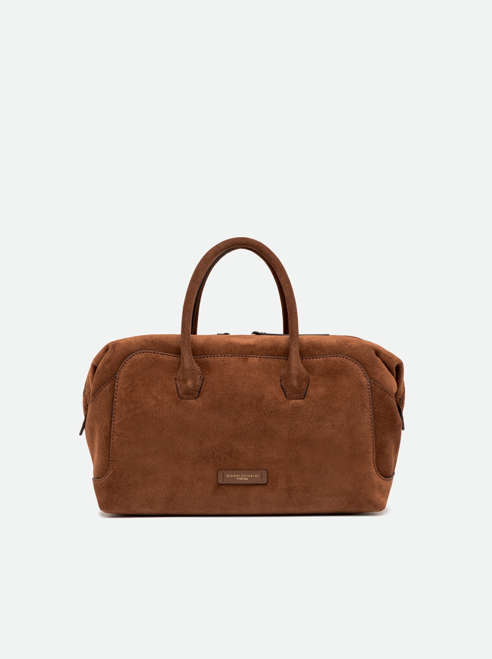 GIANNI CHIARINI Сумка GEMMA big прямоугольной формы из премиальной замши оттенка коньяка