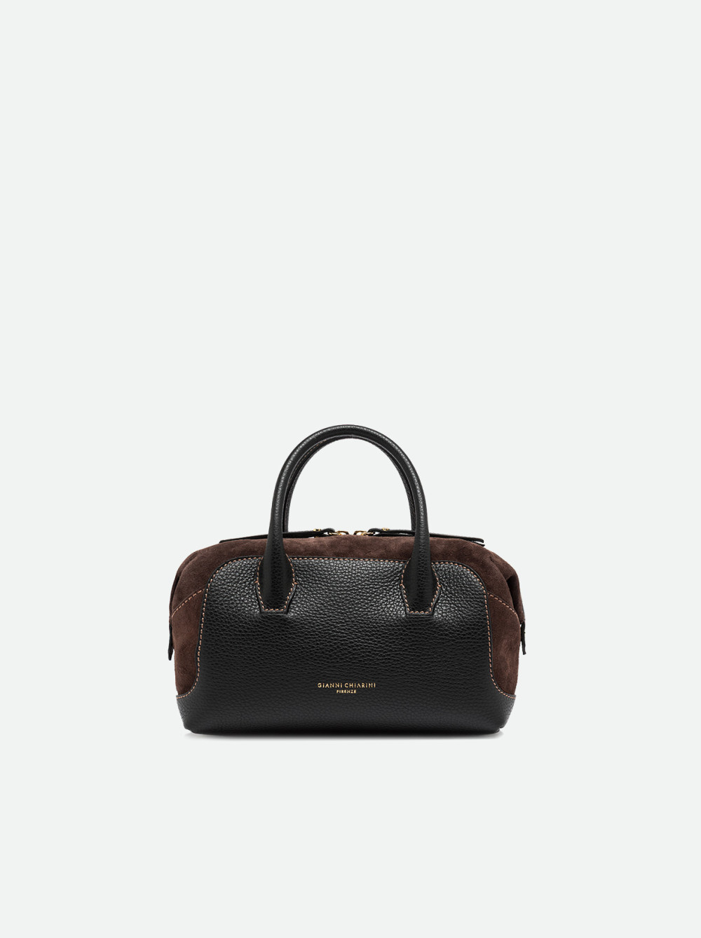 GIANNI CHIARINI Сумка GEMMA из комбинированной кожи и замши оттенка темного шоколада