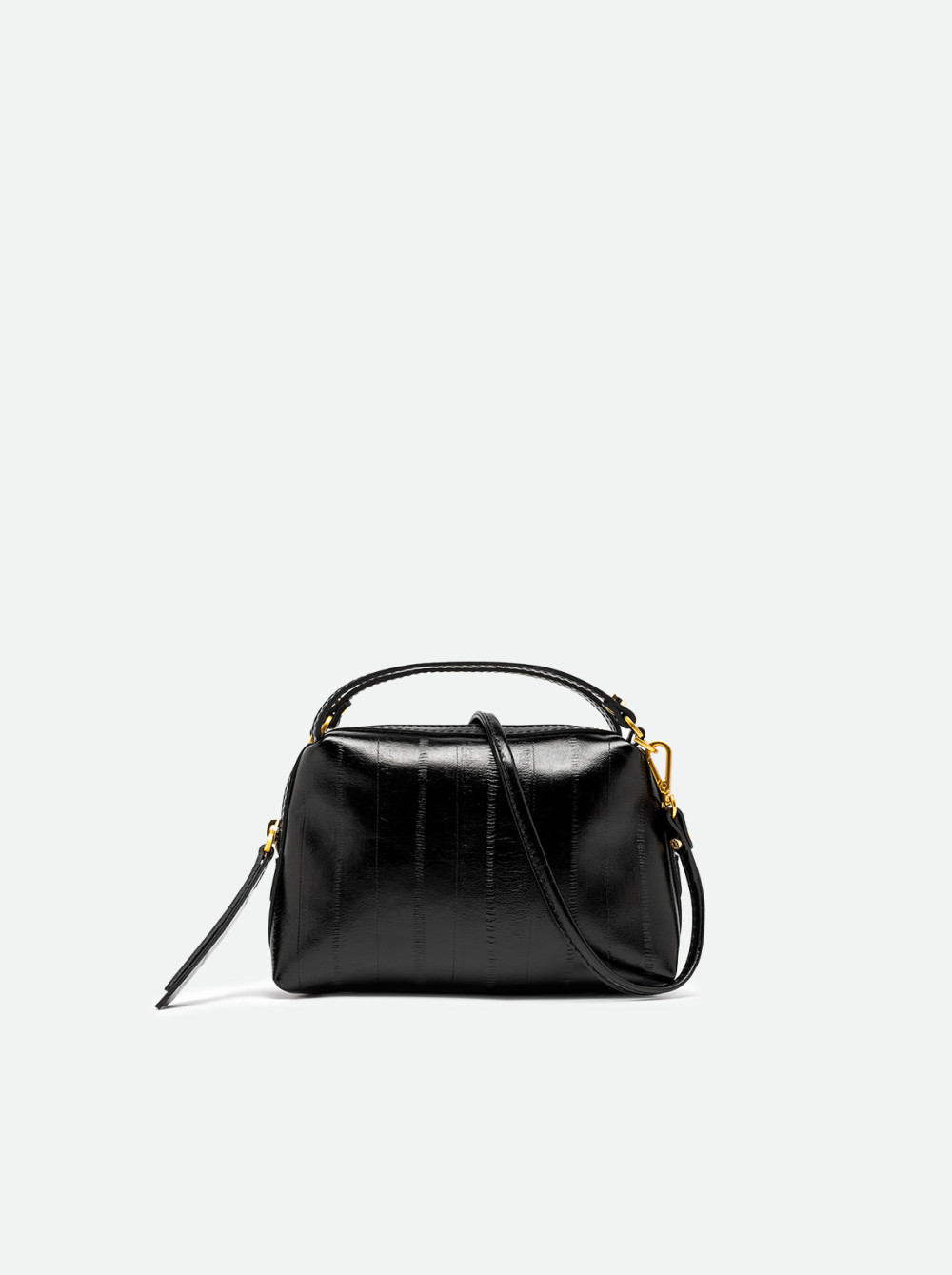 GIANNI CHIARINI Cумка ALIFA mini из премиальной кожи с тиснением под кожу угря в черном цвете