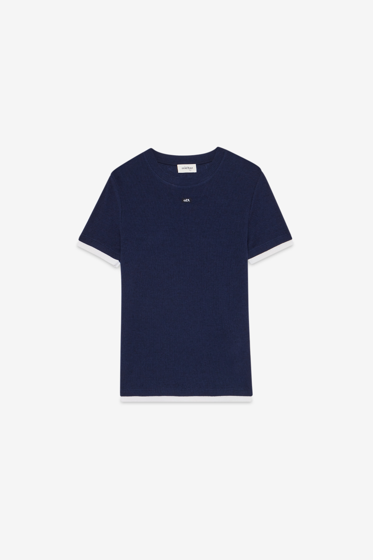 OTTOD'AME Футболка с эффектом многослойности в оттенке navy blue