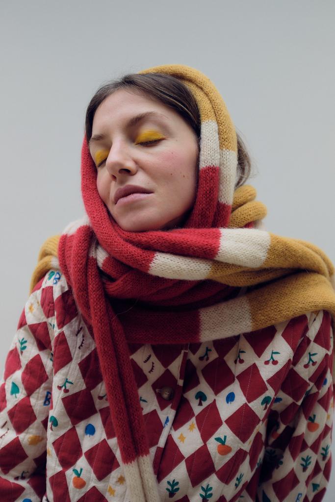 Шарф Snake kid mohair red and yellow