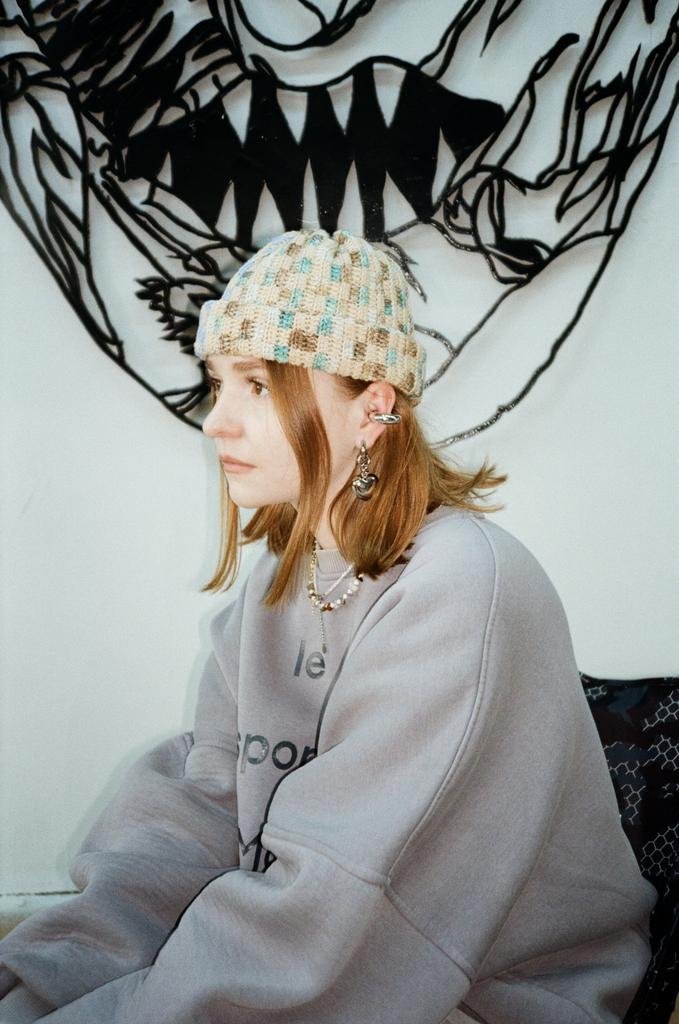 Бини Twins light blue&brown melange