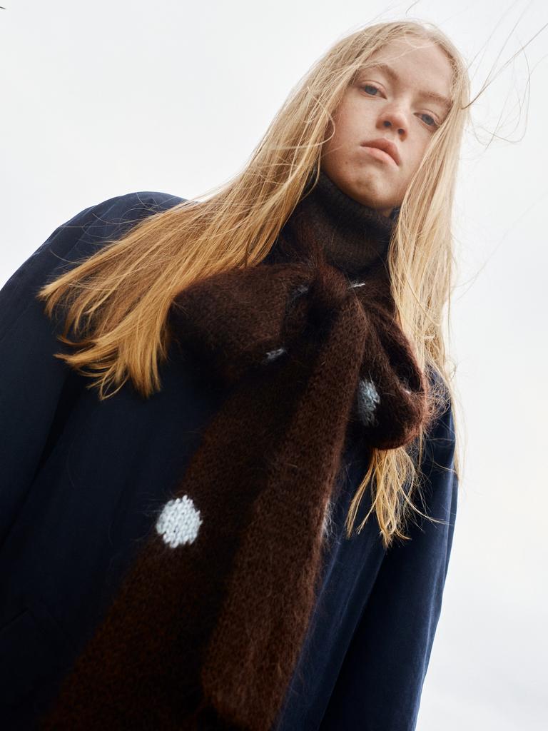 Шарф Snake Dots Chocolate and Blue