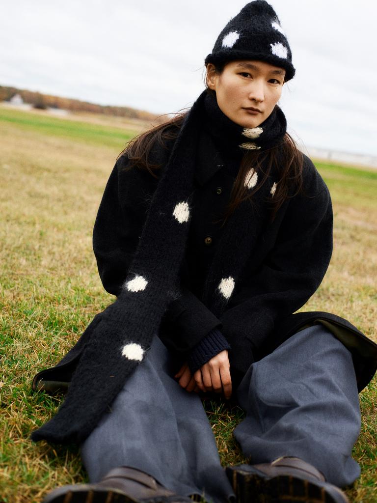 Шарф Snake Dots Black and White