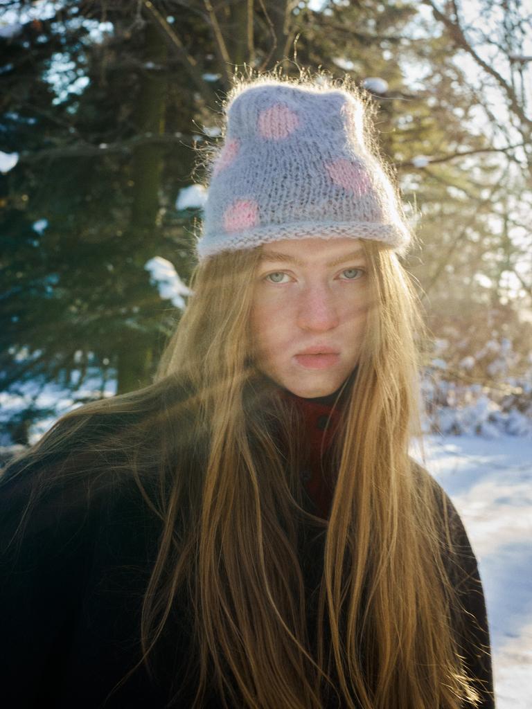 Шапка Mohair Dots Grey&Pink