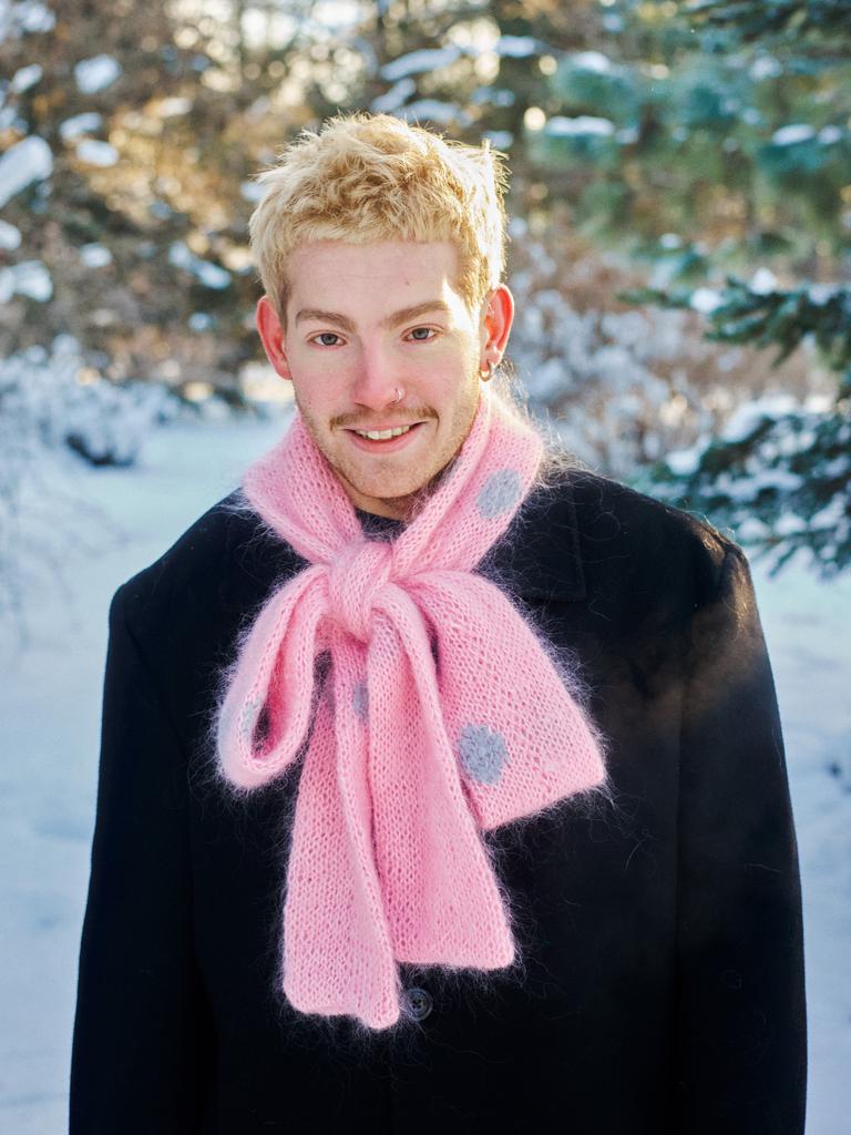 Шарф Snake Dots Pink&Grey