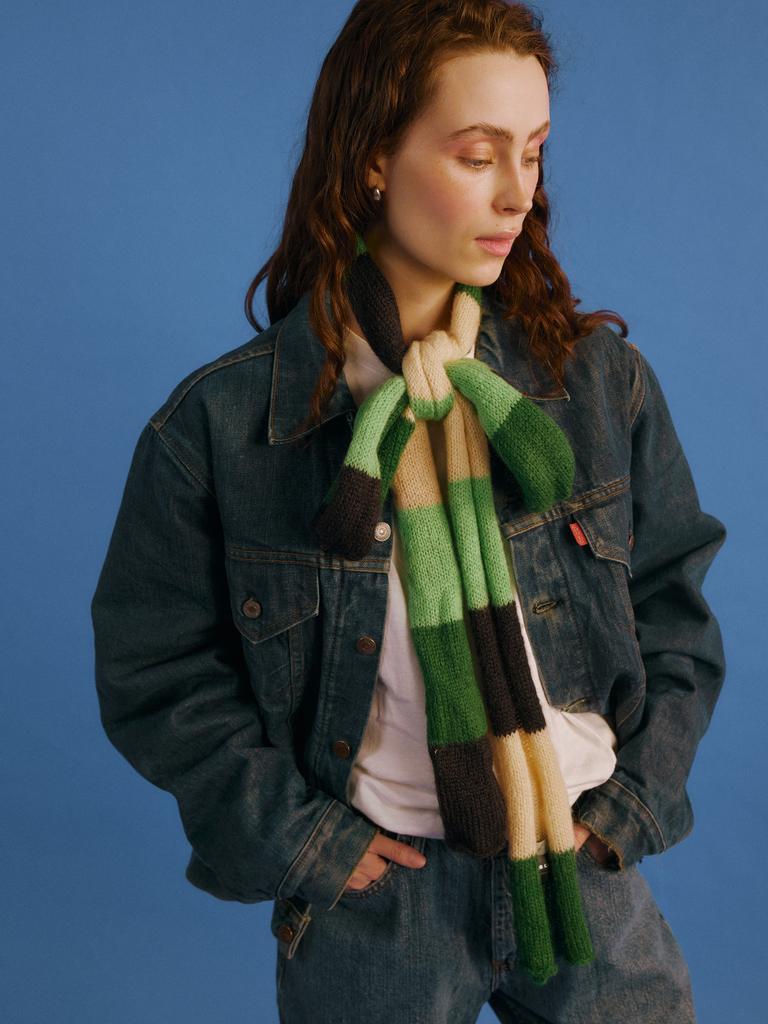 Шарф Snake kid mohair Green and Black