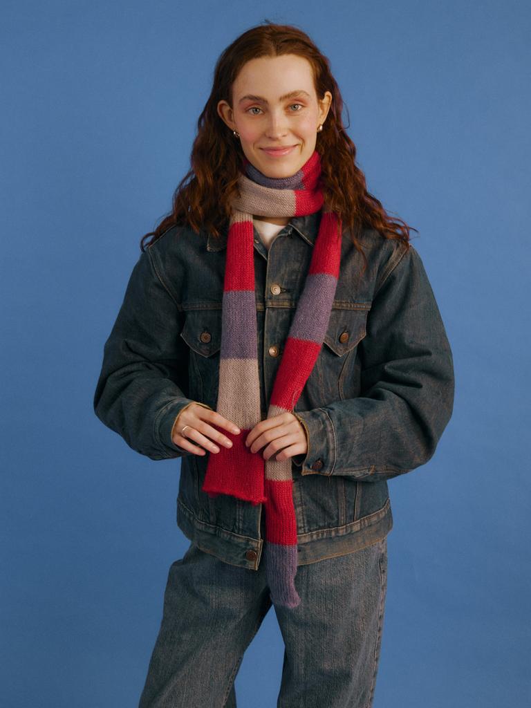 Шарф Snake kid mohair Red and Blue