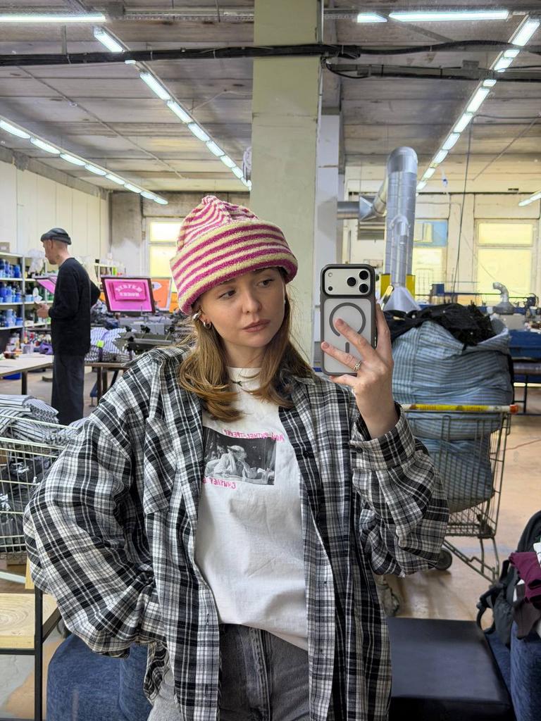 Шапка Sherpa Pink Stripe