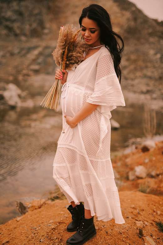 Белое платье в стиле Бохо