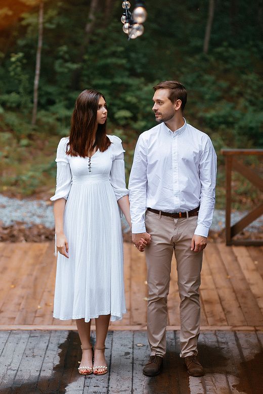 Молочное платье в стиле кантри