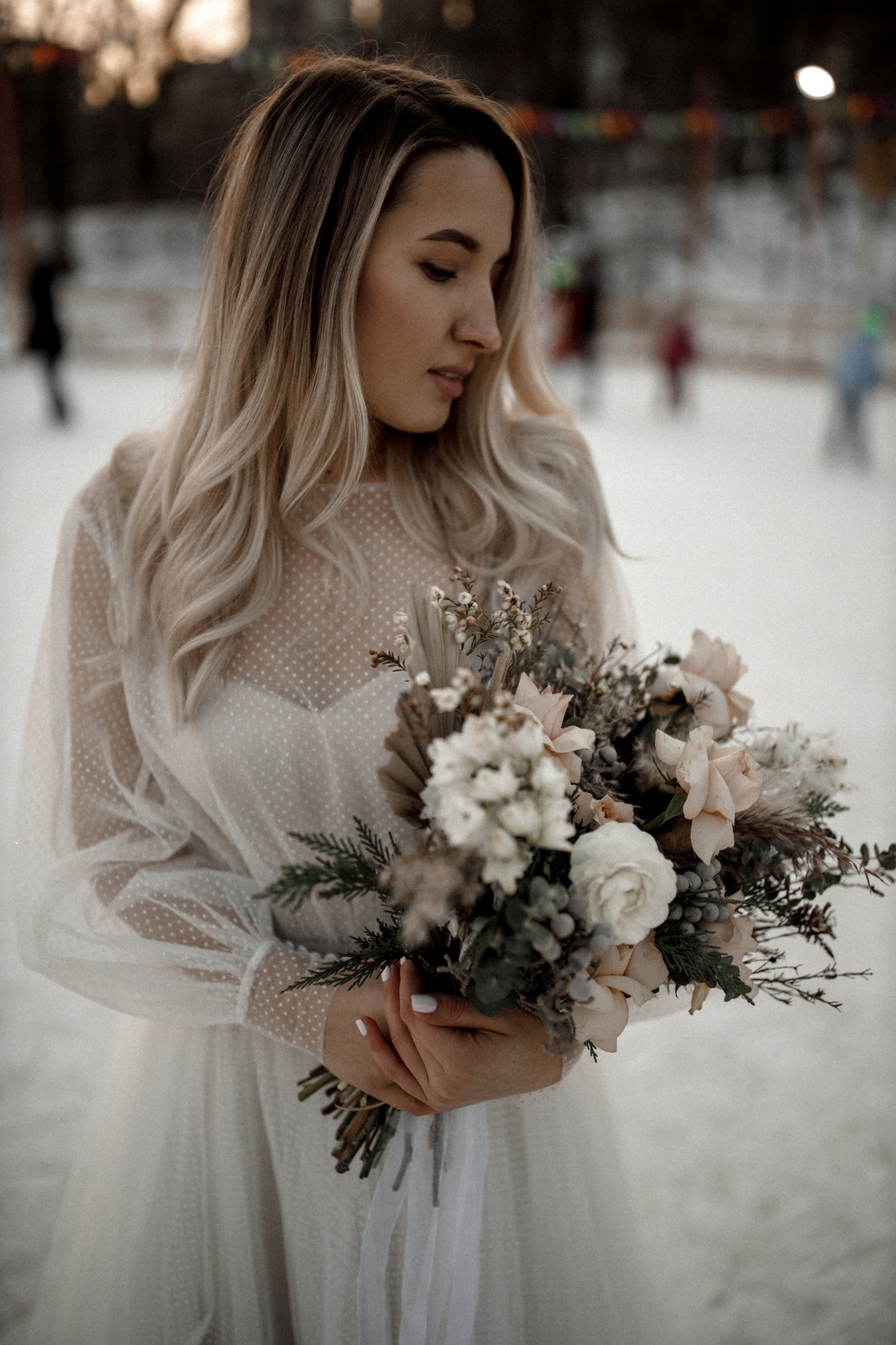 Воздушное миди платье в горох