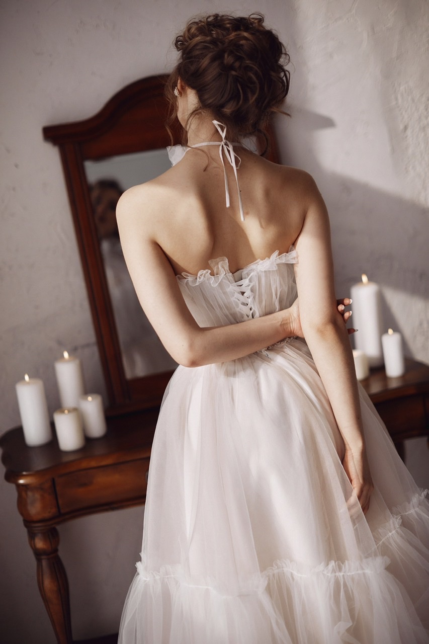 Фатиновое платье в цвете каппучино