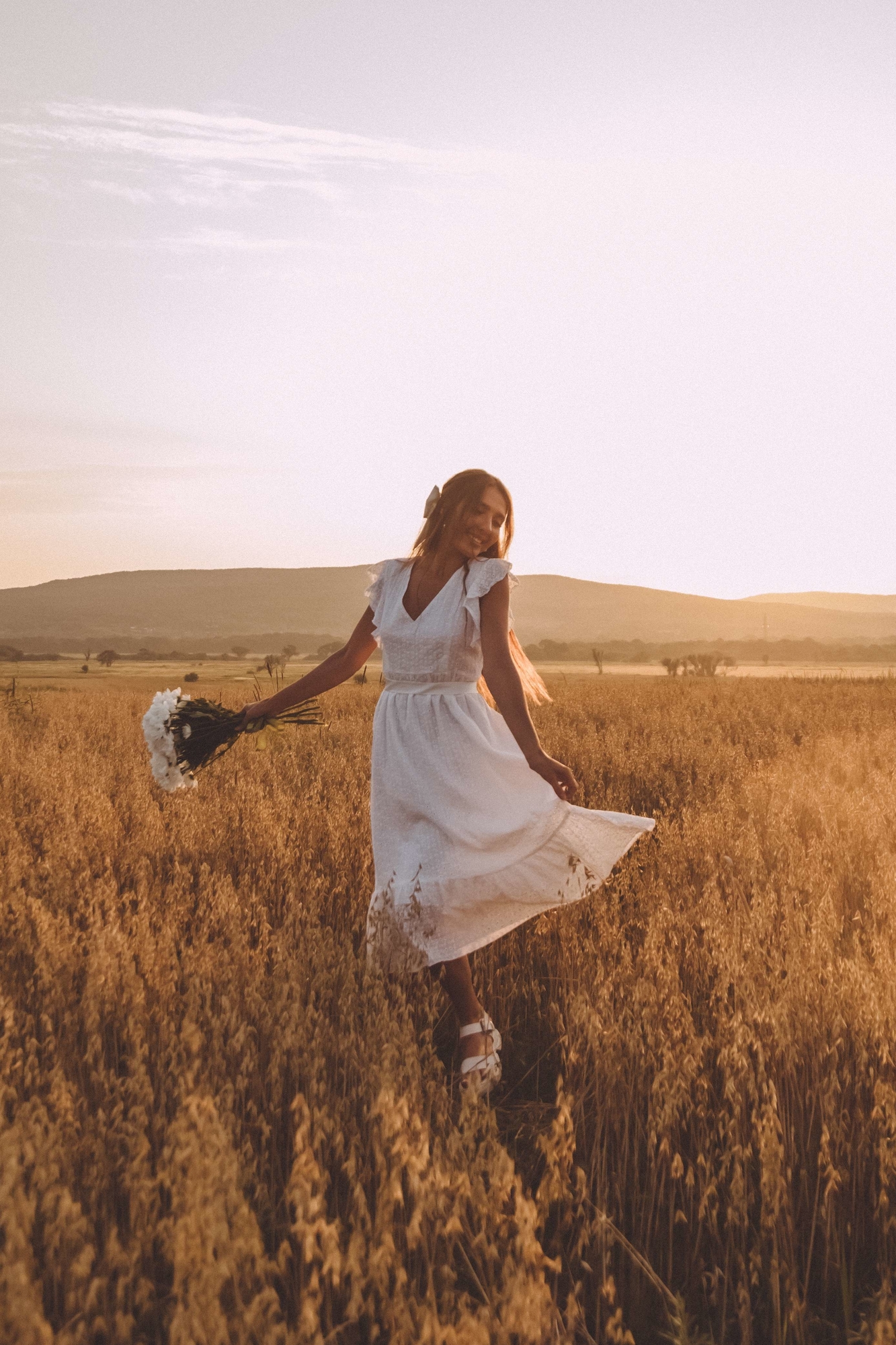 Хлопковое бохо платье с крылышками