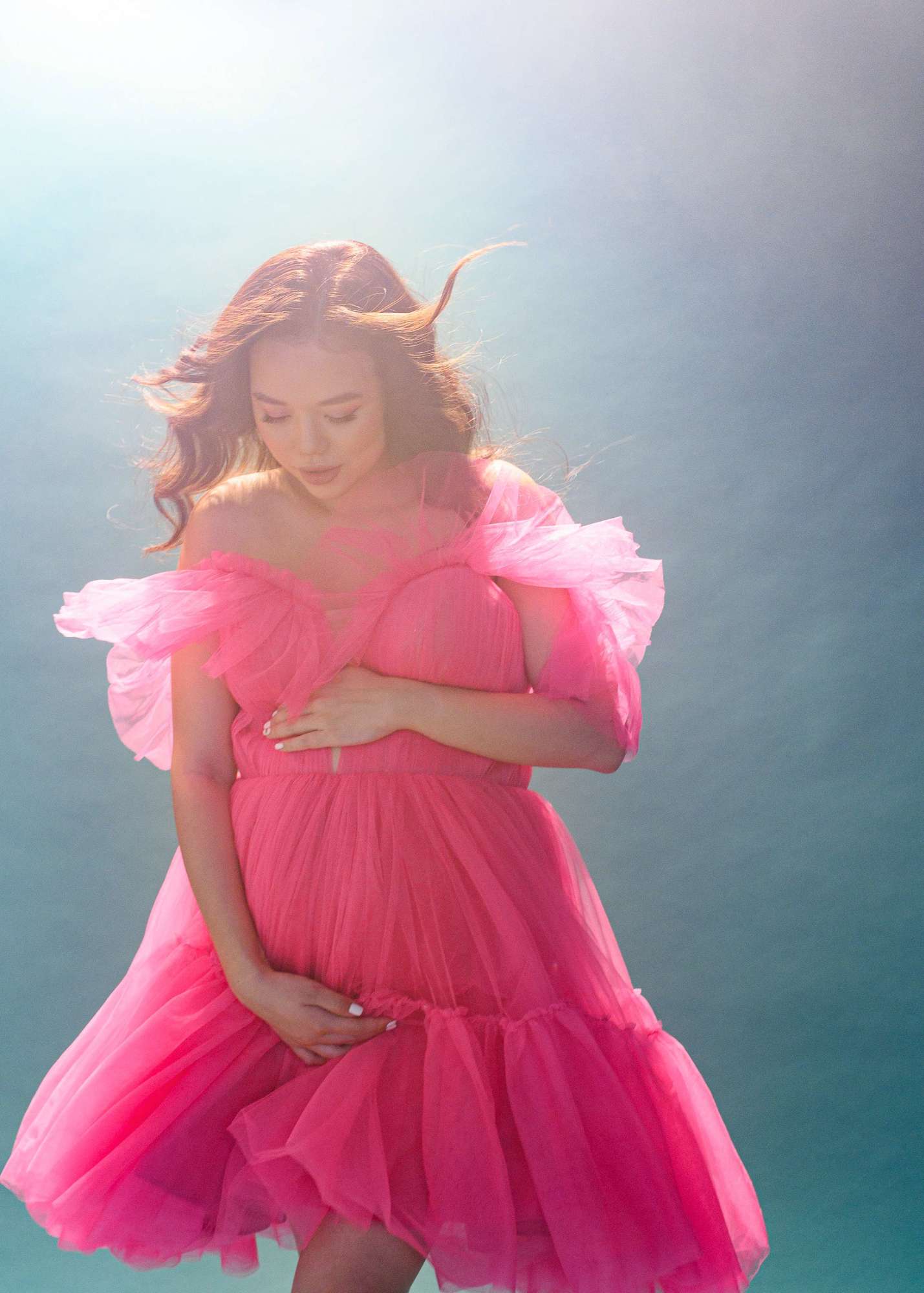 Малиновое короткое, пышная фатиновая юбка