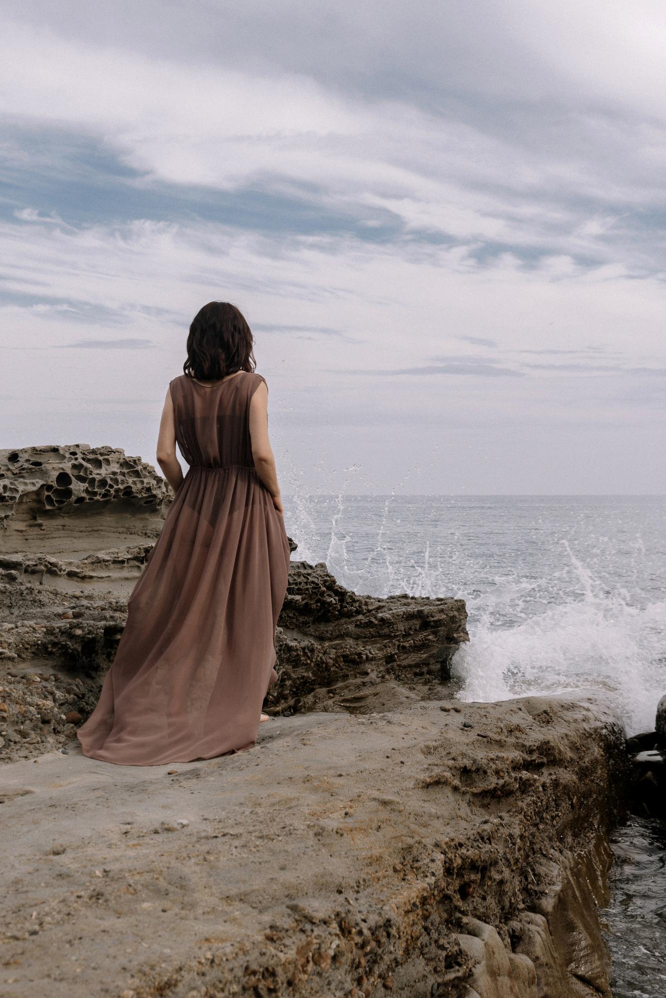 Шоколадное будуарное платье