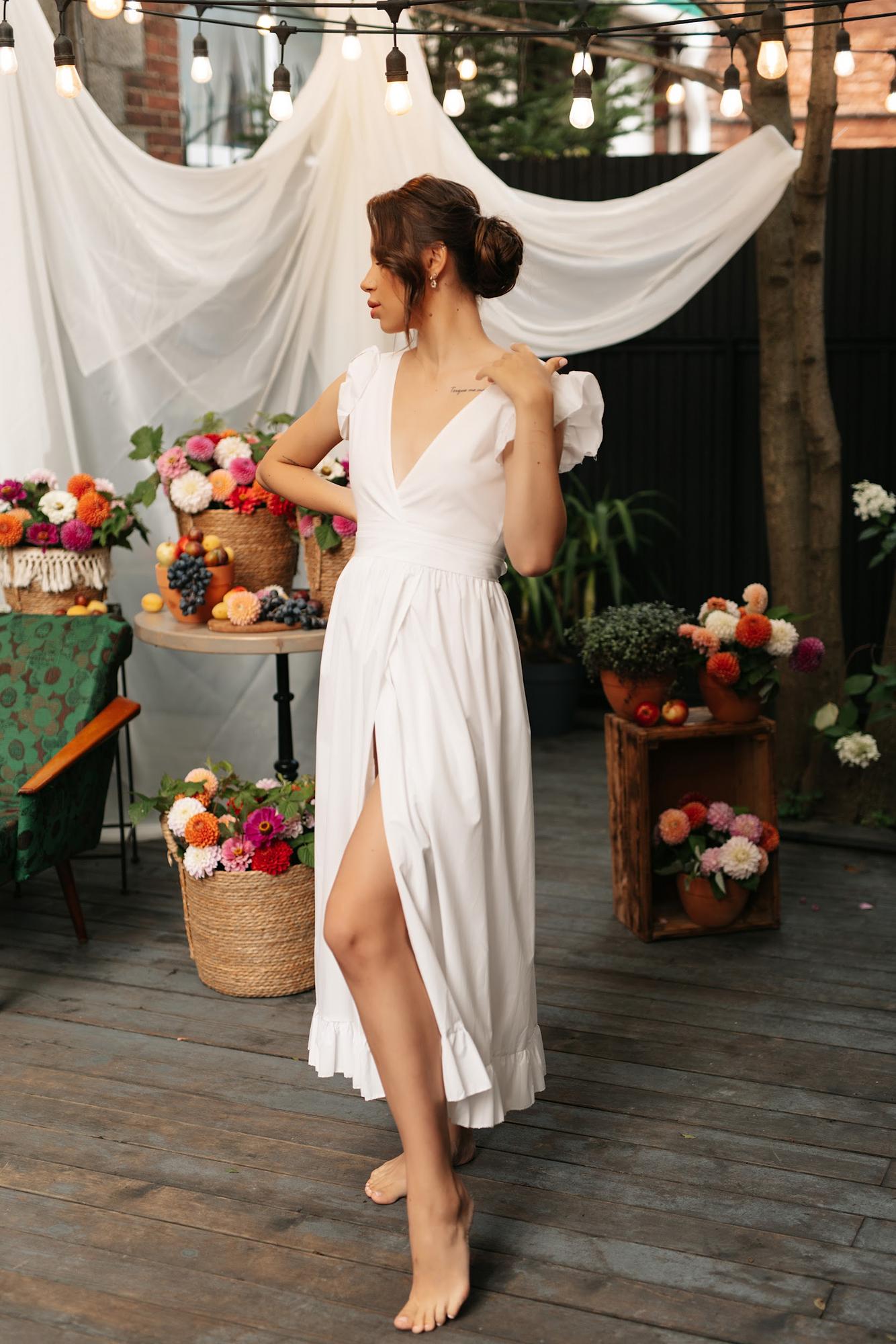 Белое миди крылышки разрез Хорватия