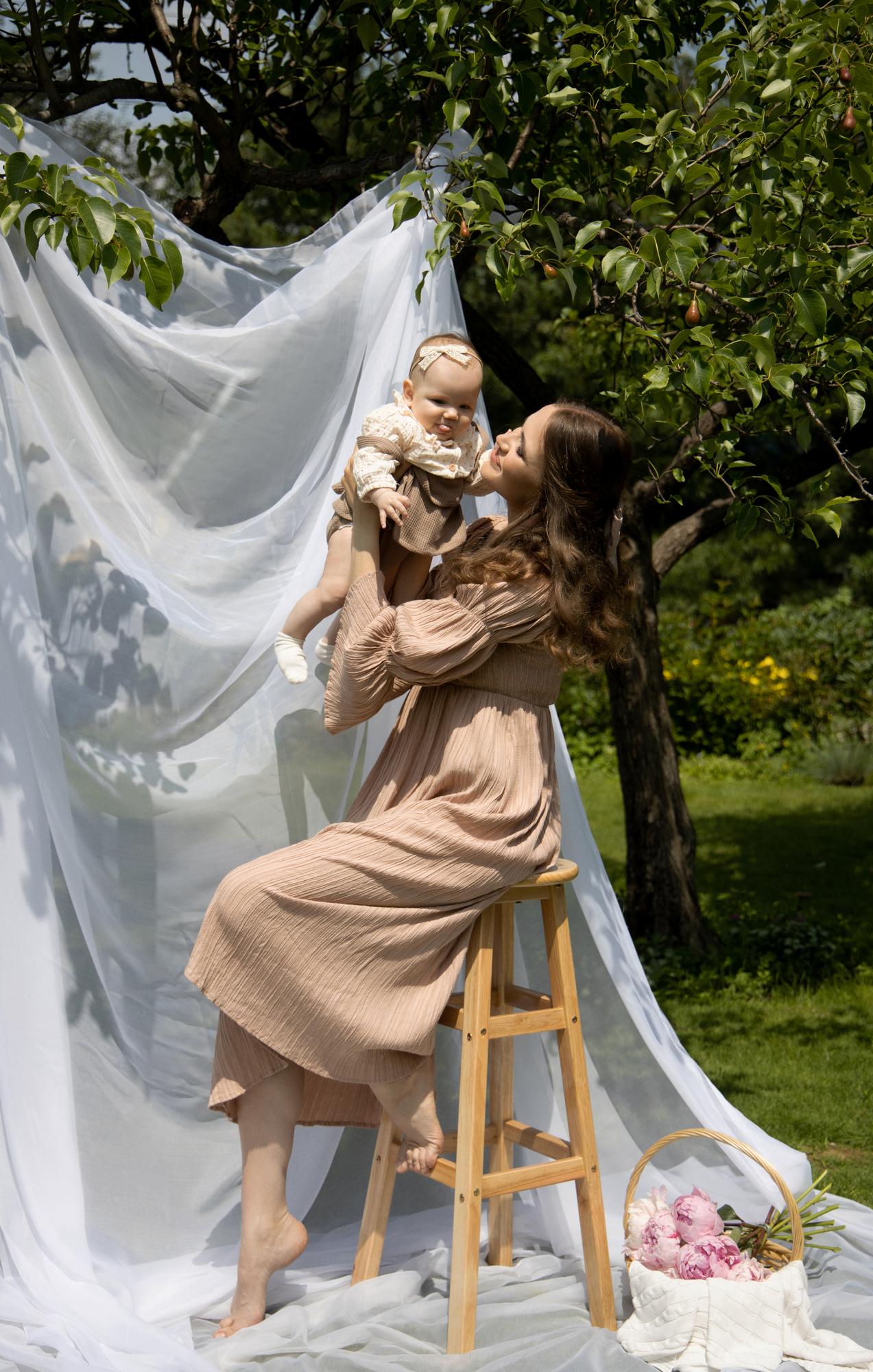 Капучино миди с рукавом бохо стиль