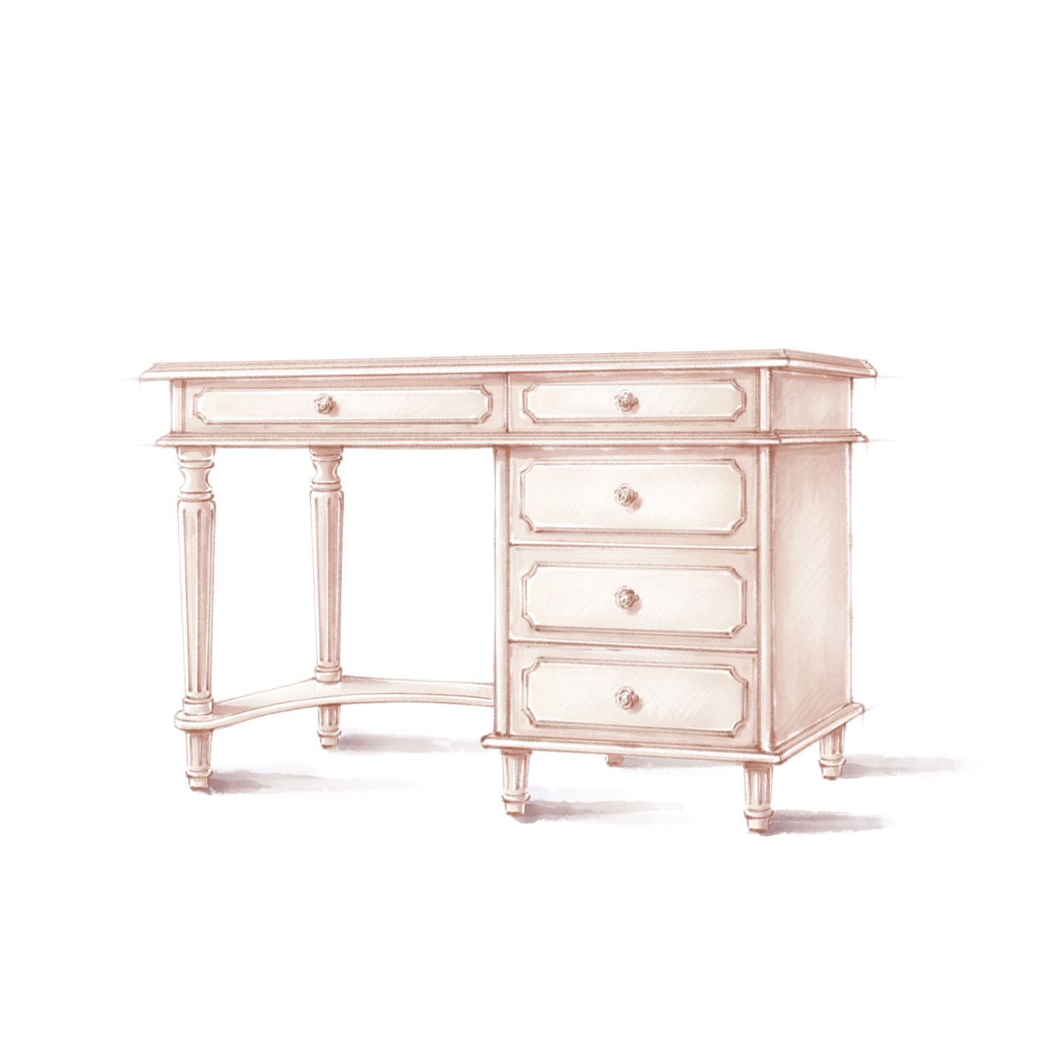 Письменный стол на 5 ящиков AR-36