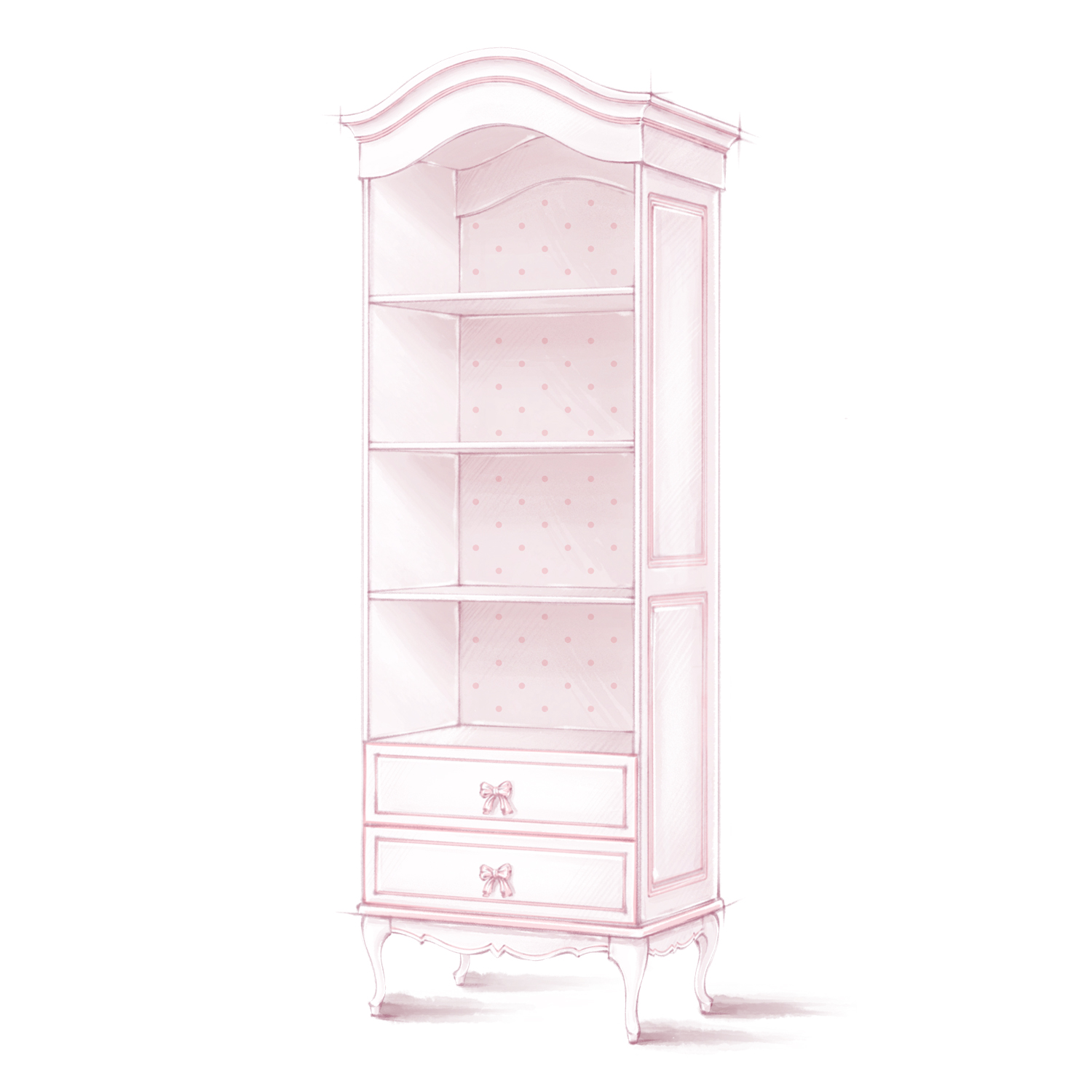 Шкаф для книг "Princess" 2 ящика PR-08