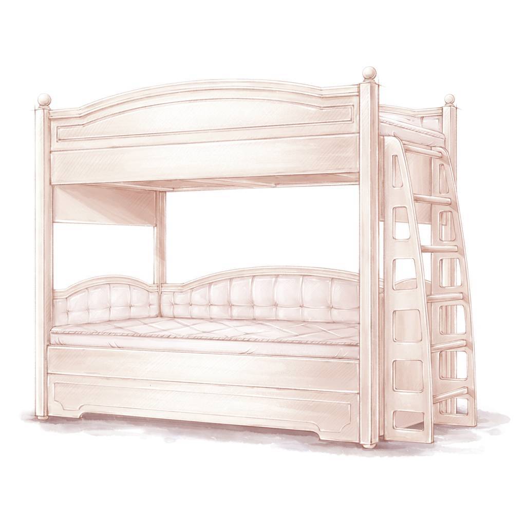 Двухъярусная кровать с приставной лестницей AR-47