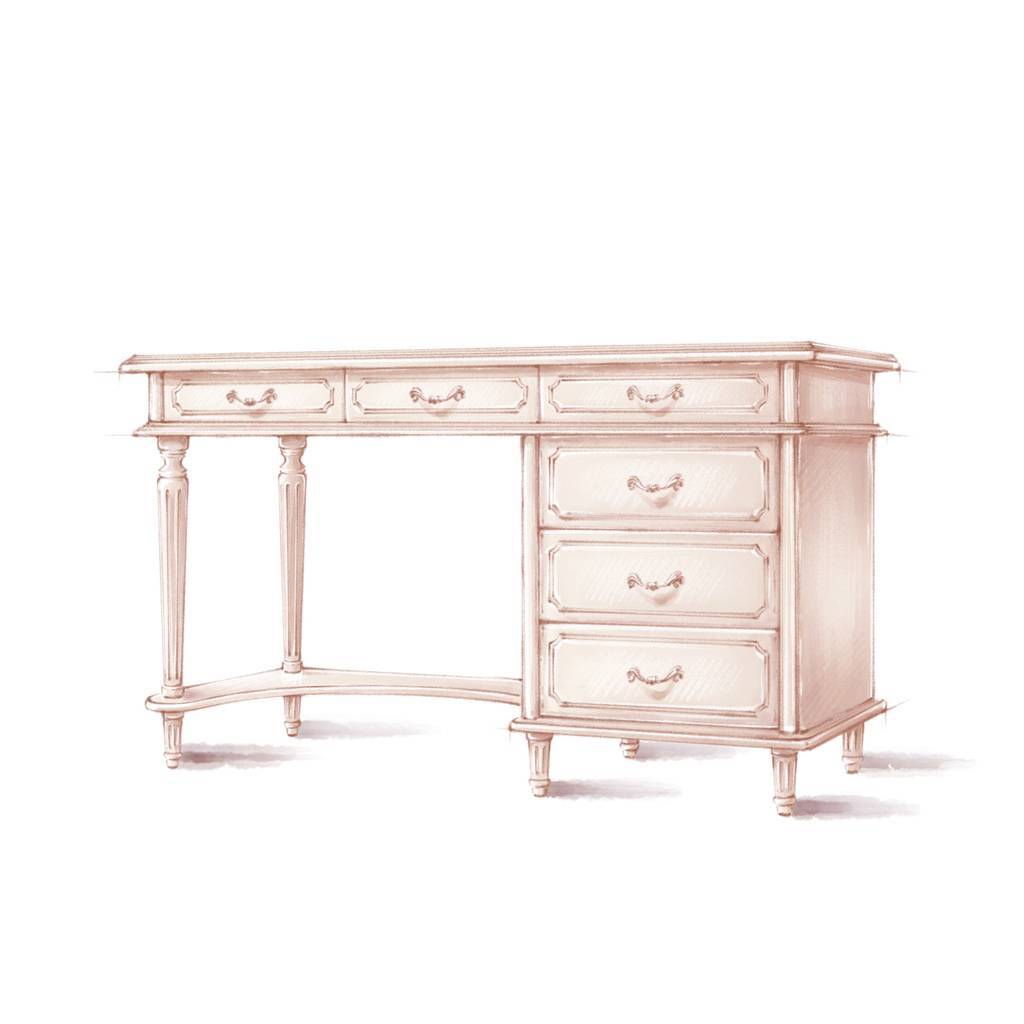 Письменный стол с шестью ящиками. AR-16