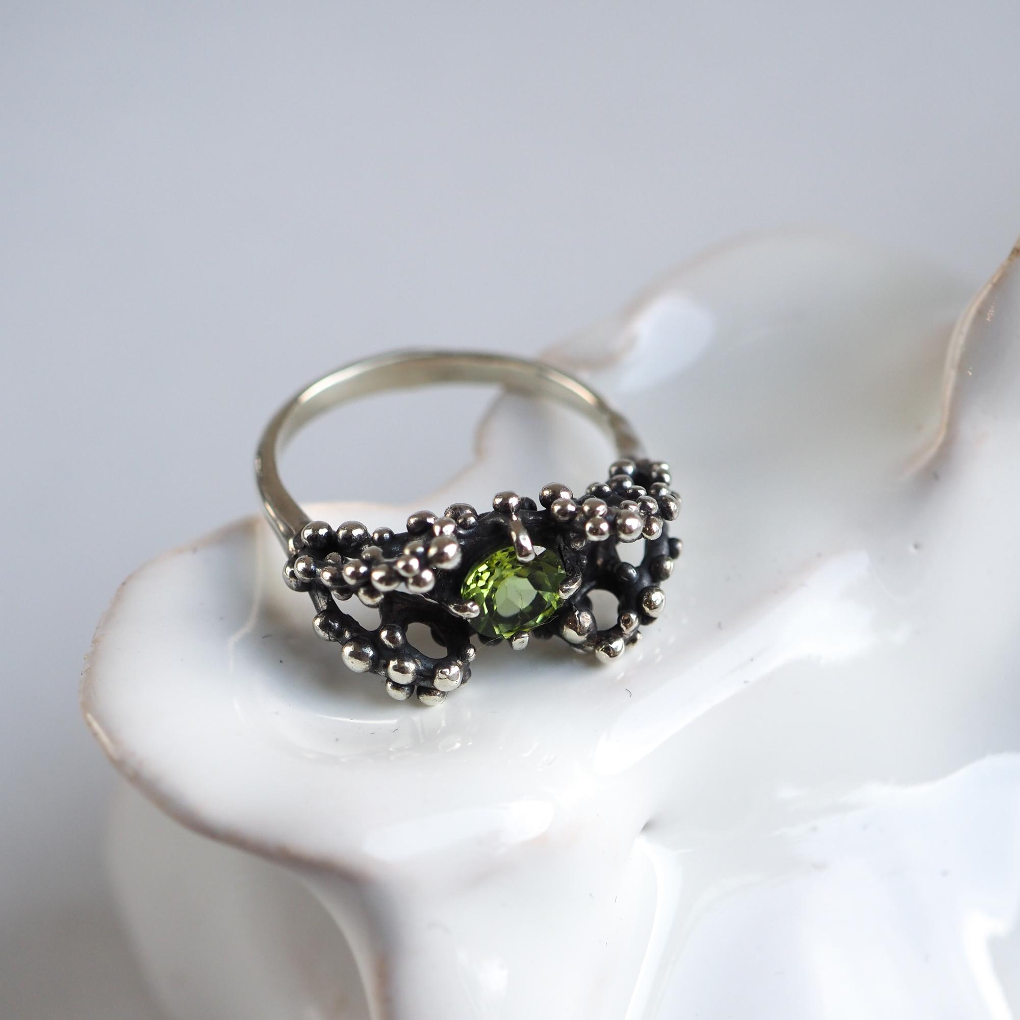 Sea Foam Ring with Peridot