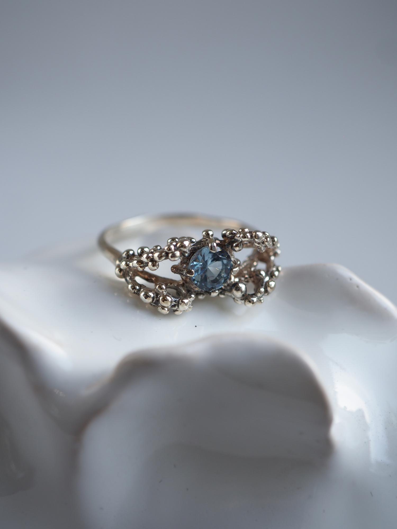 Sea Foam Ring with Topaz