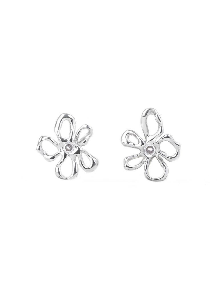 Melting earrings flower with stone