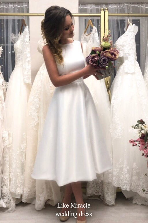 Свадебное платье миди с внутренними карманами - Denni