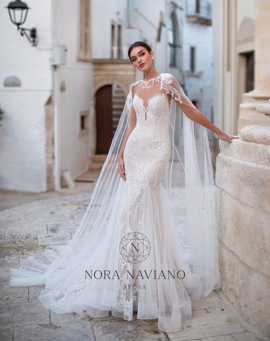 Свадебное платье Рыбка с кейпом